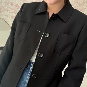 Elie Tahari black button-up jacket